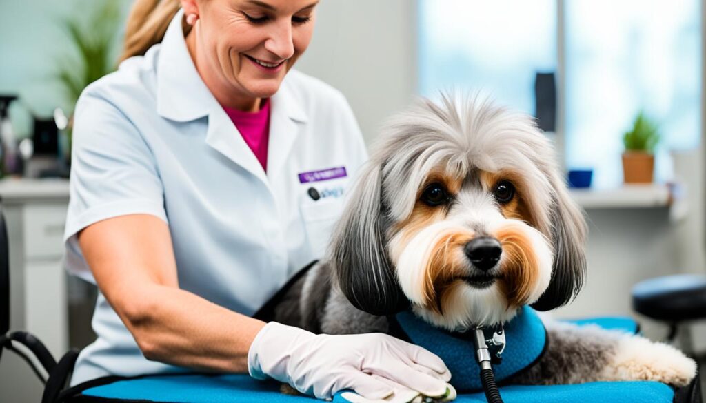 Comfortable grooming environment for disabled pets